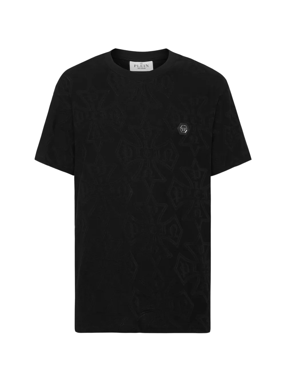 Philipp Plein T-shirt in cotone con monogramma - Nero