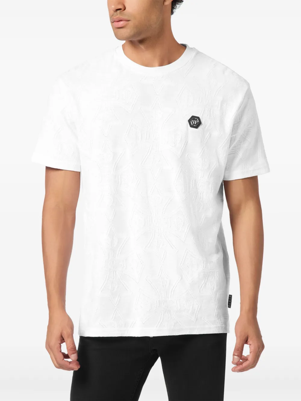 Philipp Plein T-shirt met monogram-print - Wit