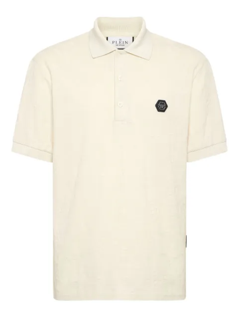 Philipp Plein logo-patch jacquard polo shirt
