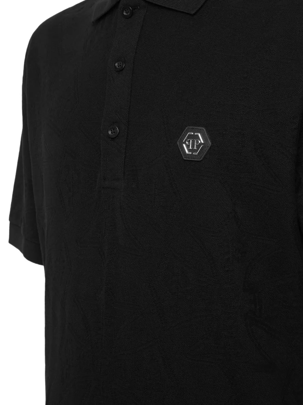 Philipp Plein Poloshirt met logopatch Zwart