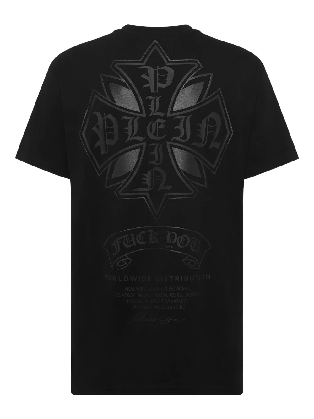 Philipp Plein T-shirt met grafische print met ronde hals - Zwart