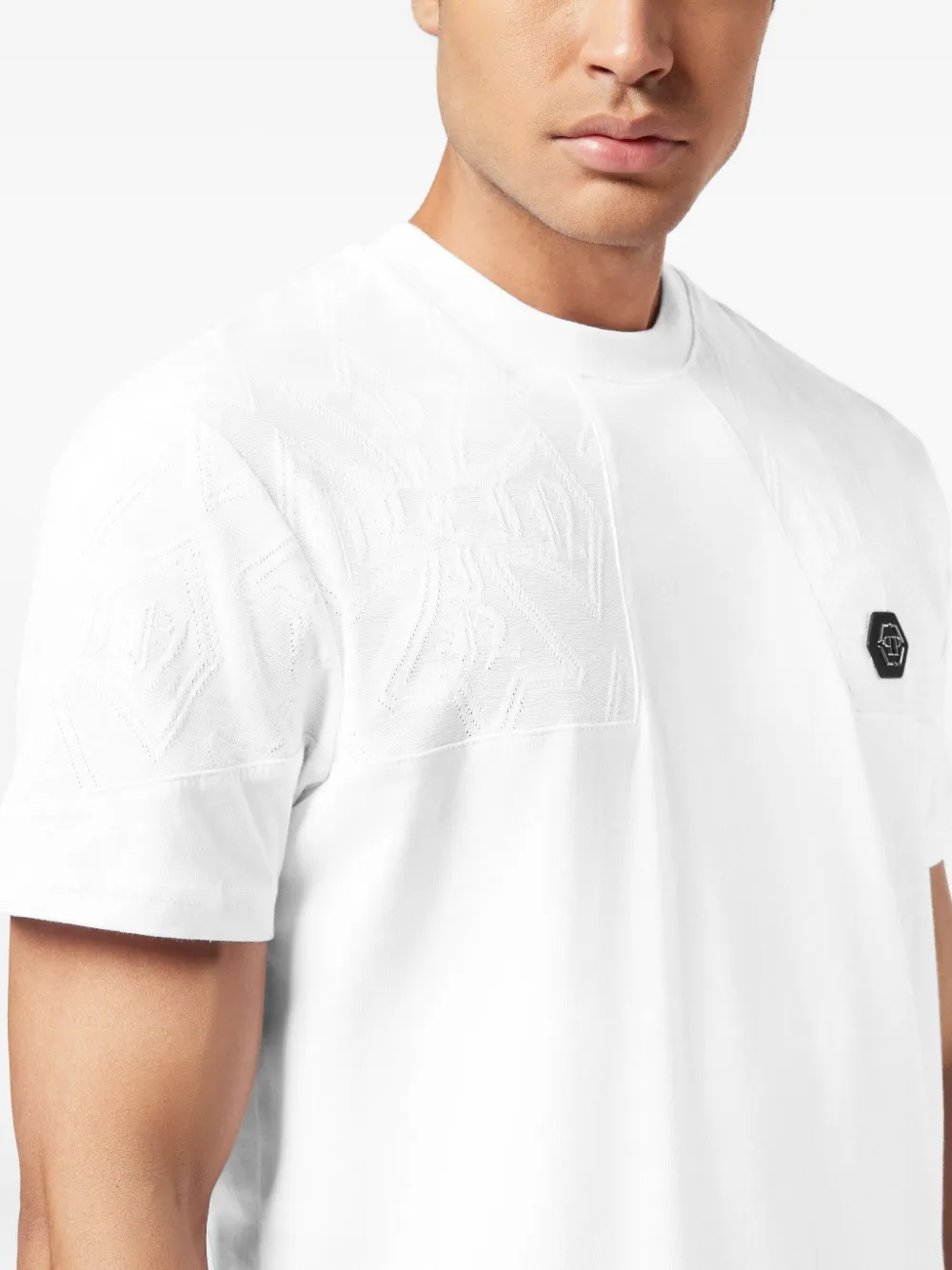 Philipp Plein T-shirt met jacquard wapenschild Wit