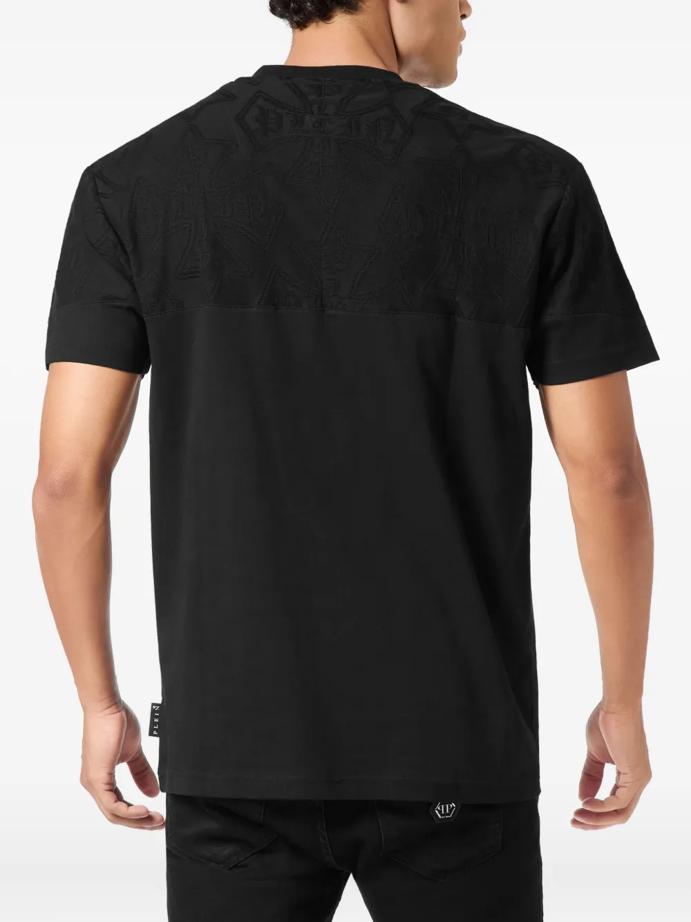 Philipp Plein T-shirt met ronde hals en logoplakkaat Zwart