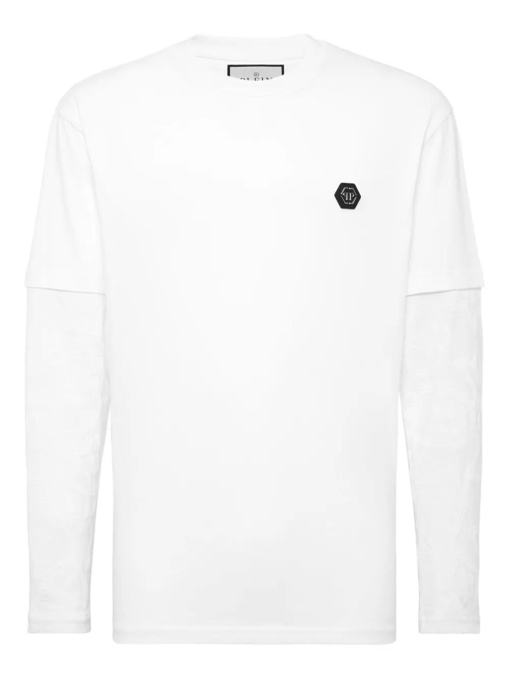 Philipp Plein playera con distintivo en jacquard | blanco | Image 1