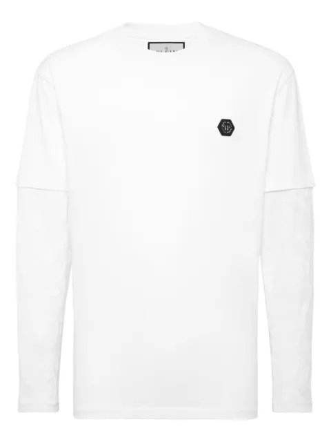 Philipp Plein double-sleeved jacquard-crest T-shirt