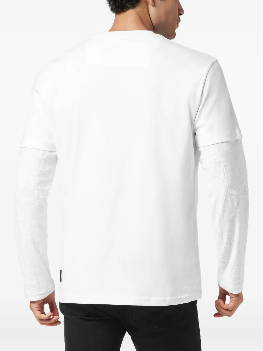 Philipp Plein T-shirt met jacquard en dubbele mouwen Wit