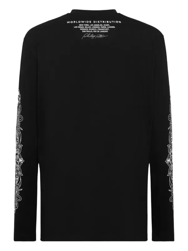 Philipp Plein Chrome Crest ロングTシャツ | ブラック | FARFETCH JP