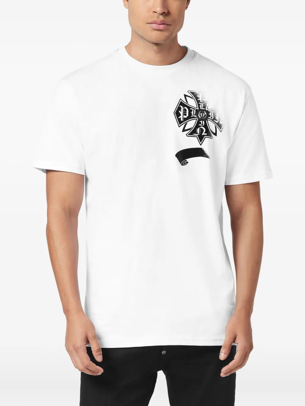 Philipp Plein Destroyed Crest T-shirt - Wit