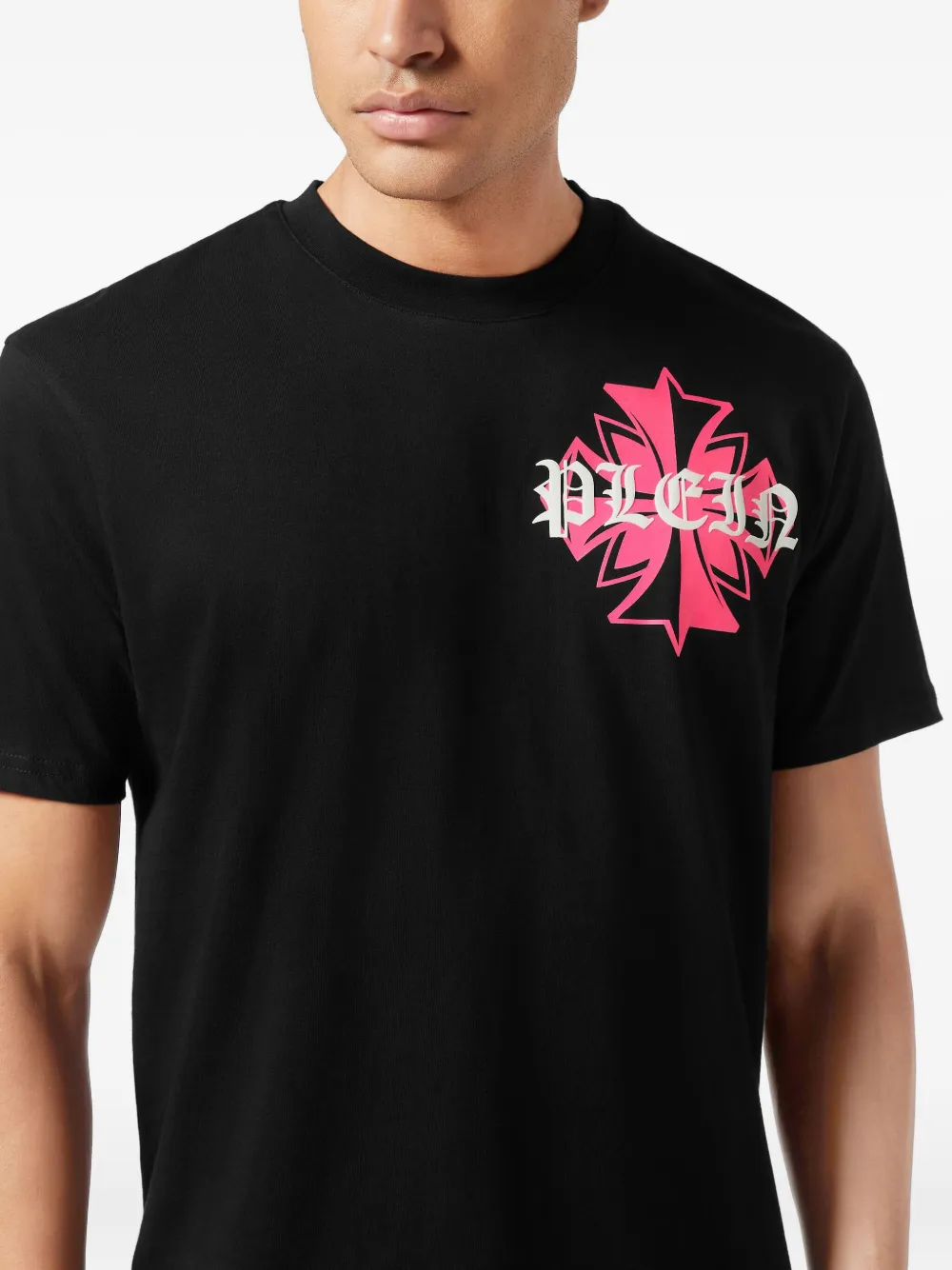 Philipp Plein T-shirt met ronde hals en wapenschildprint Zwart