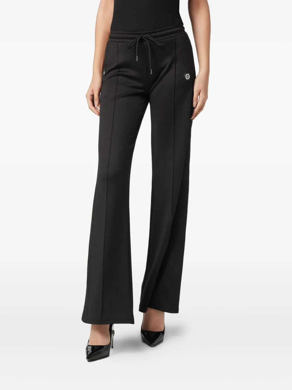Philipp Plein Side-stripe Logo-plaque Track Pants In Black