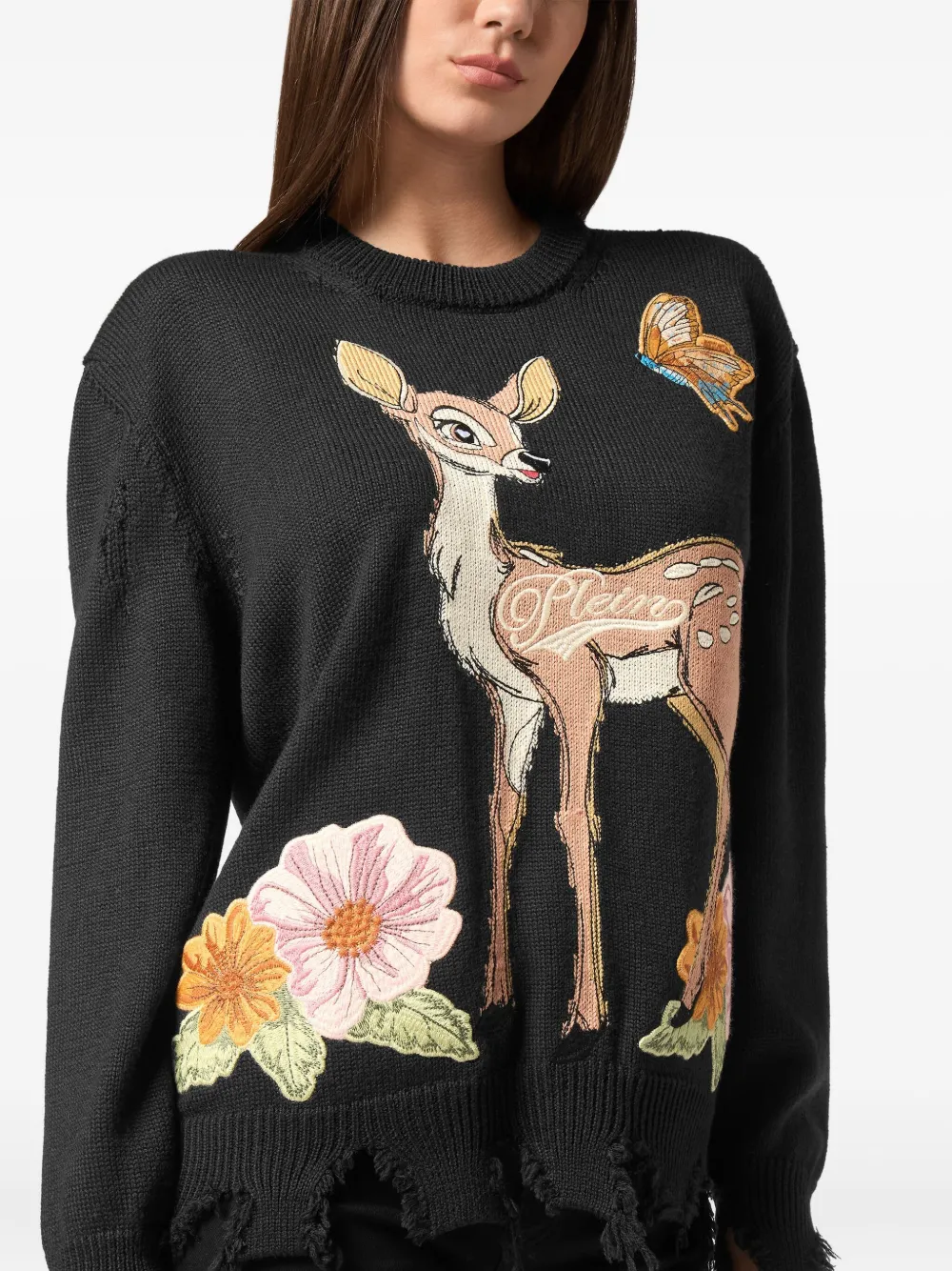Philipp Plein Trui met hertenprint Zwart
