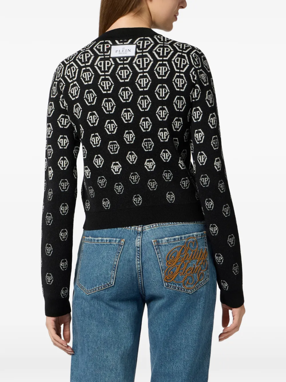 Philipp Plein Trui met geborduurd logo Zwart
