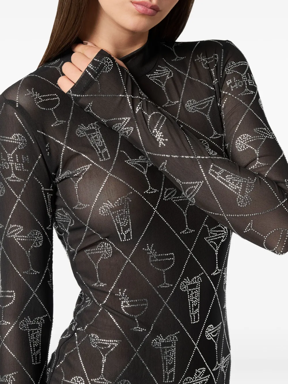 Philipp Plein Mini-jurk verfraaid met kristallen Zwart