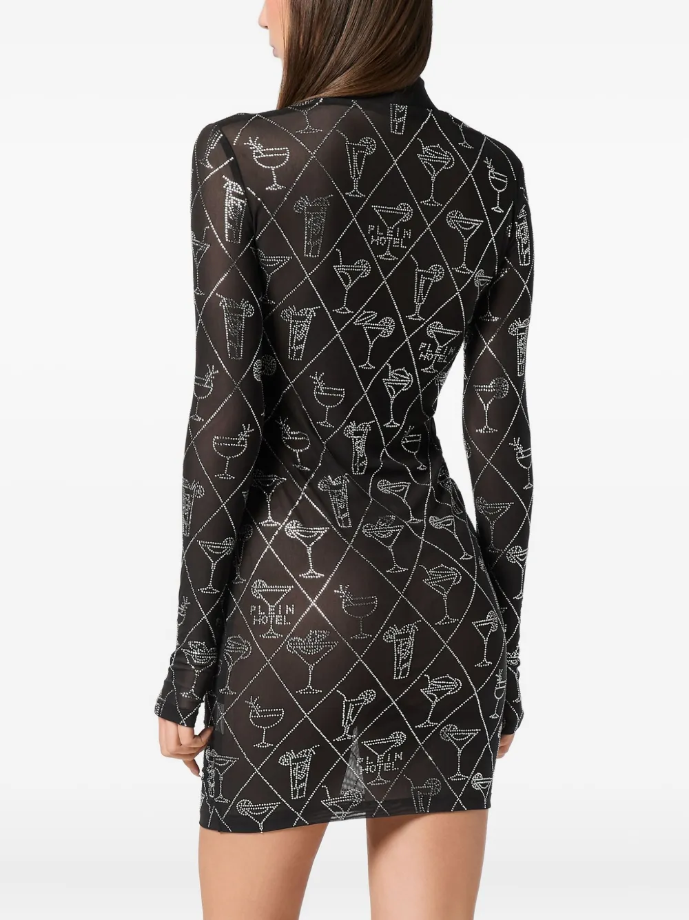 Philipp Plein Mini-jurk verfraaid met kristallen Zwart