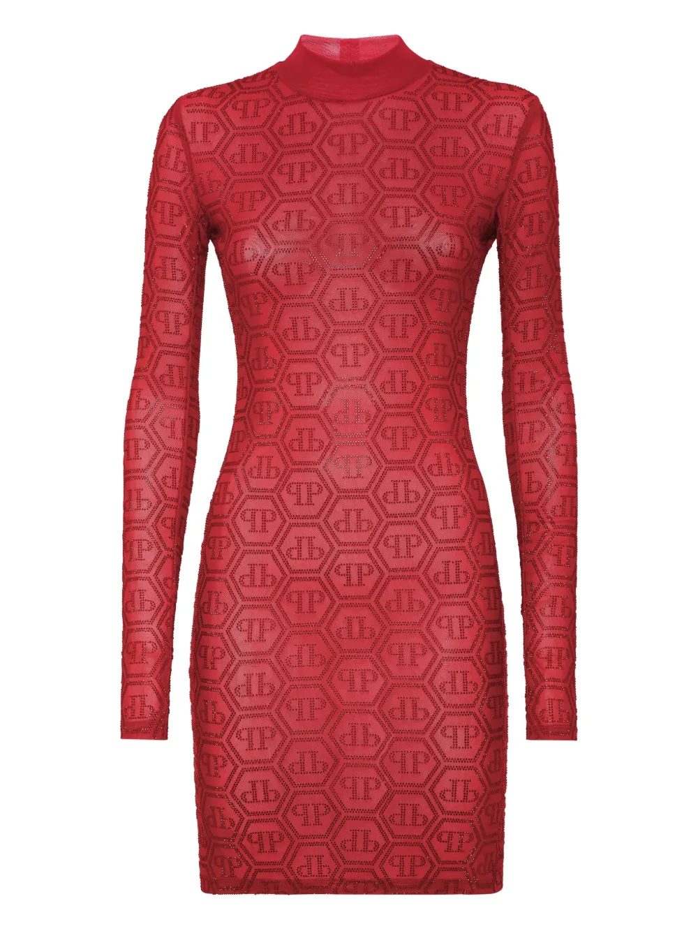 Philipp Plein monogram mini dress | Red | Image 1