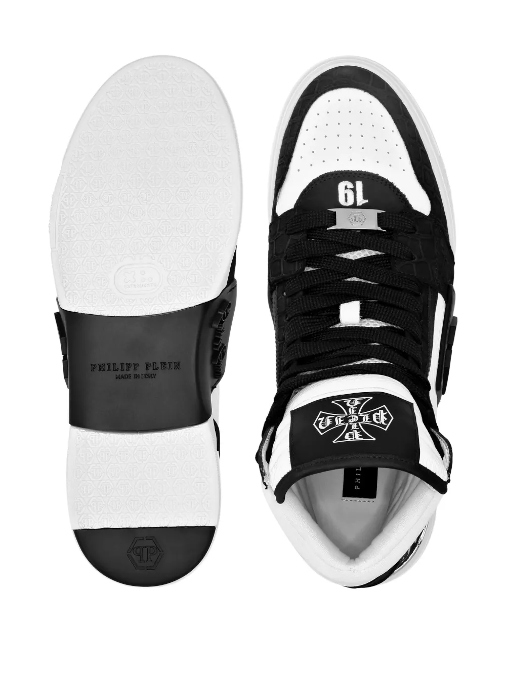 Philipp Plein Phantom Kicks mid-top leather sneakers Black