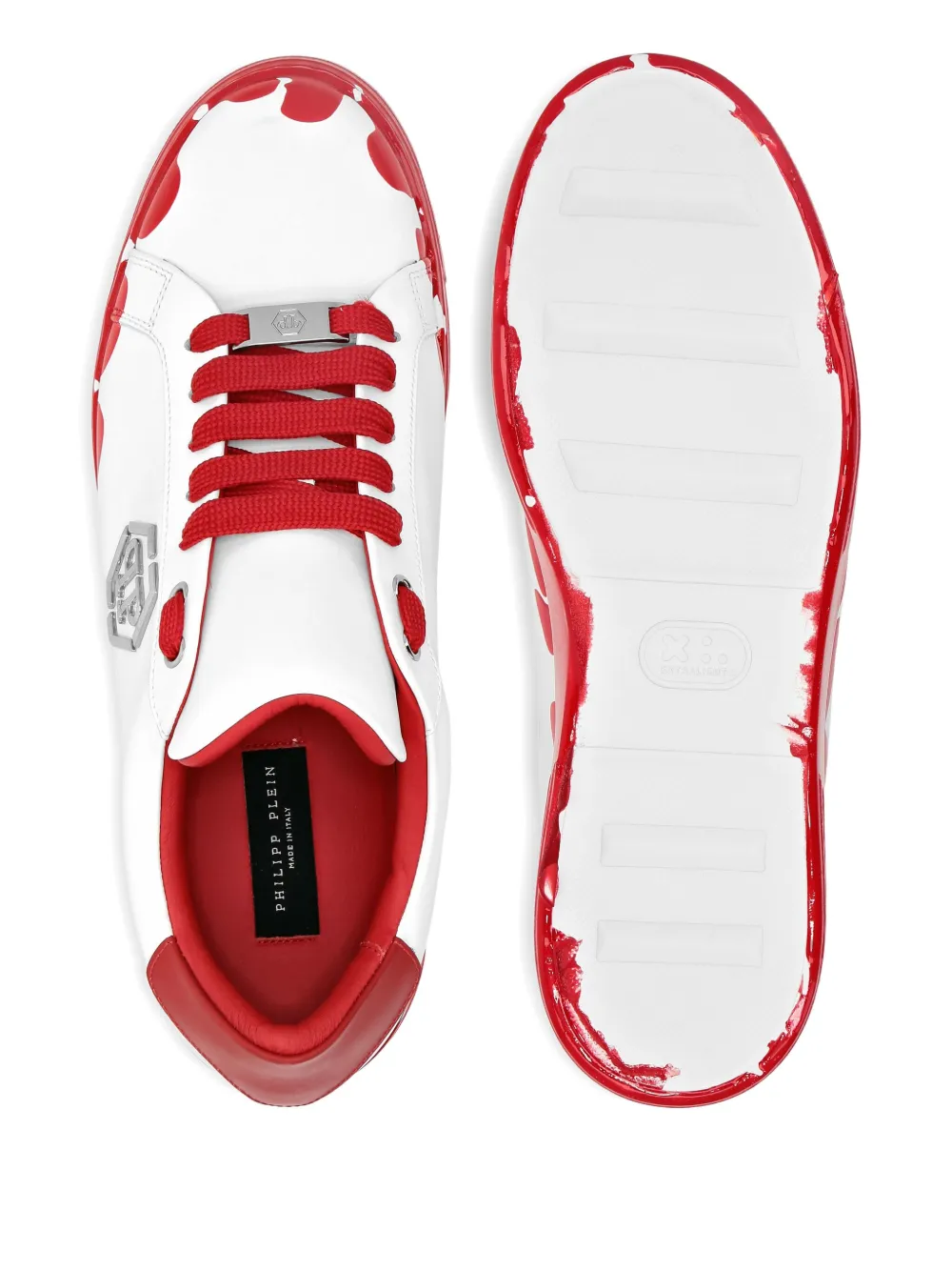Philipp Plein Low-top sneakers met verfspatten Rood