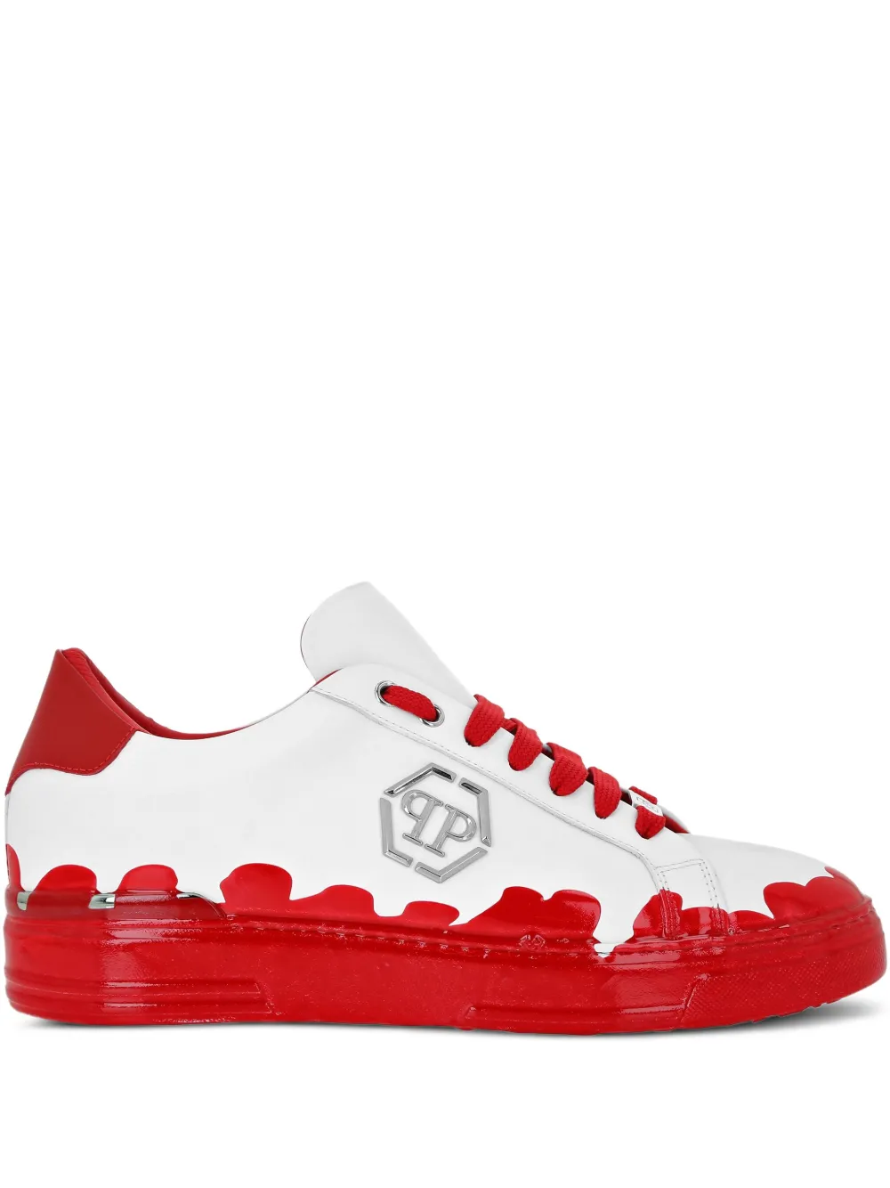 Philipp Plein Low-top sneakers met verfspatten Rood