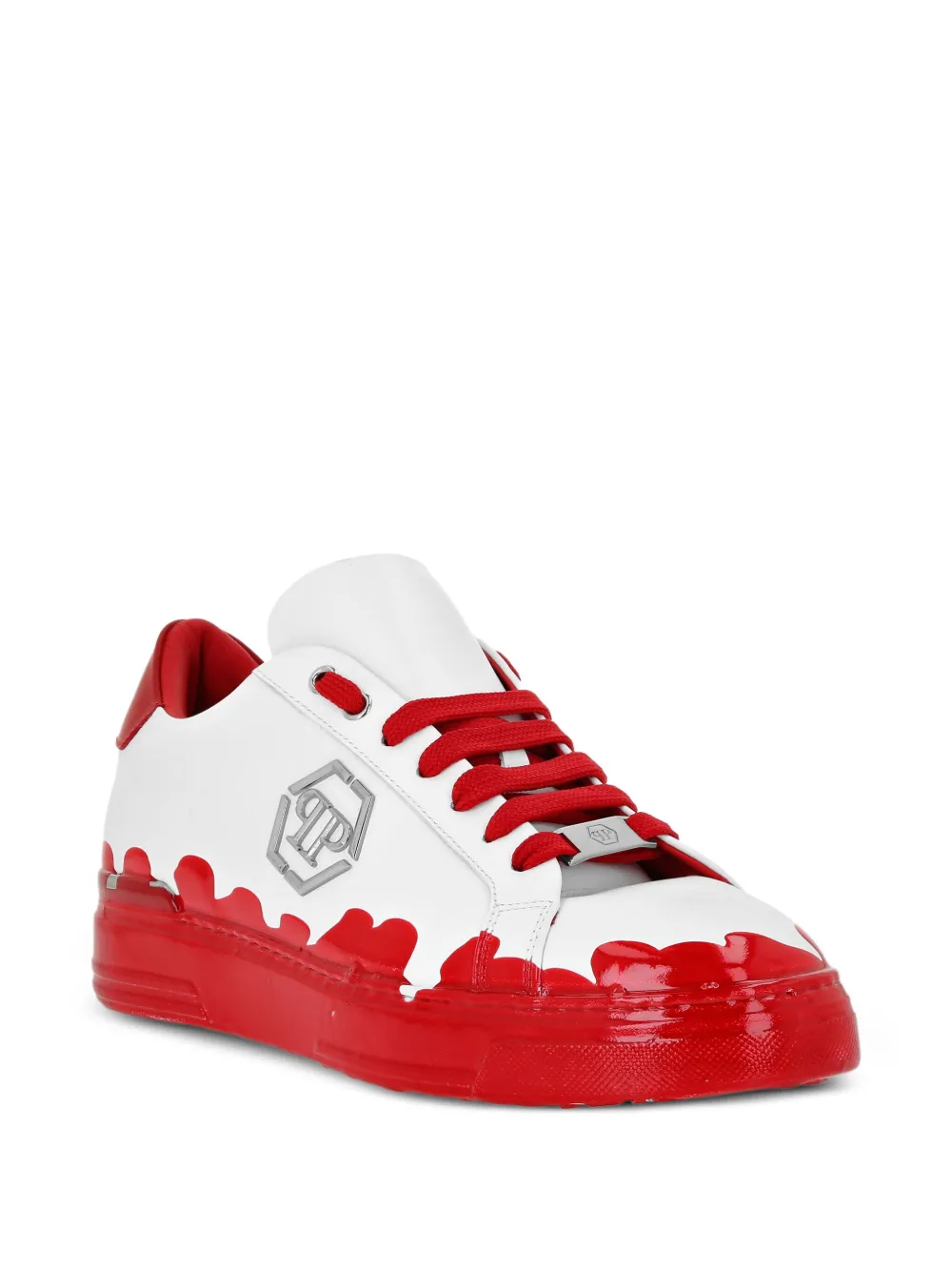 Philipp Plein Low-top sneakers met verfspatten Rood