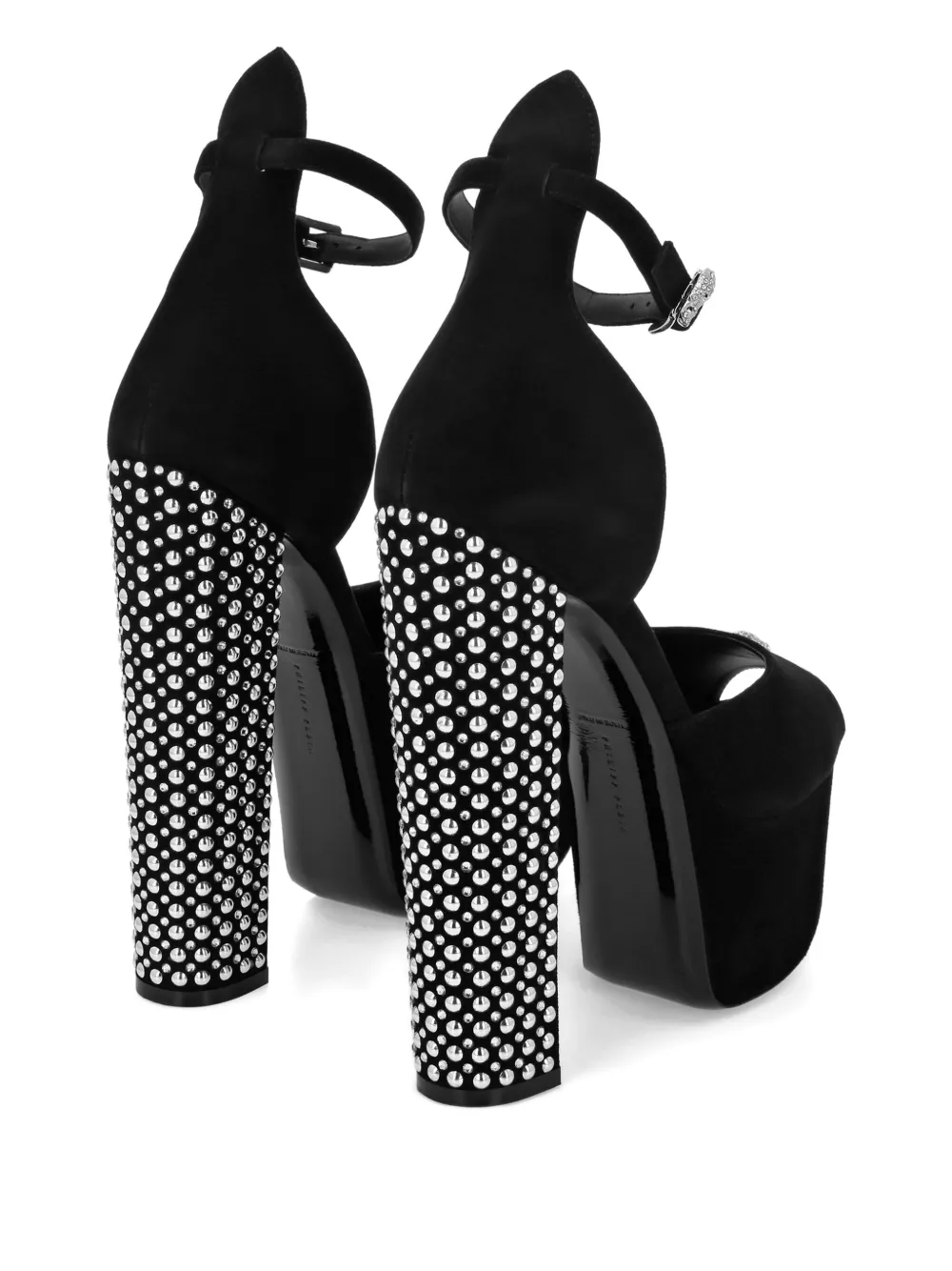 Philipp Plein skull-stud platform sandals Black