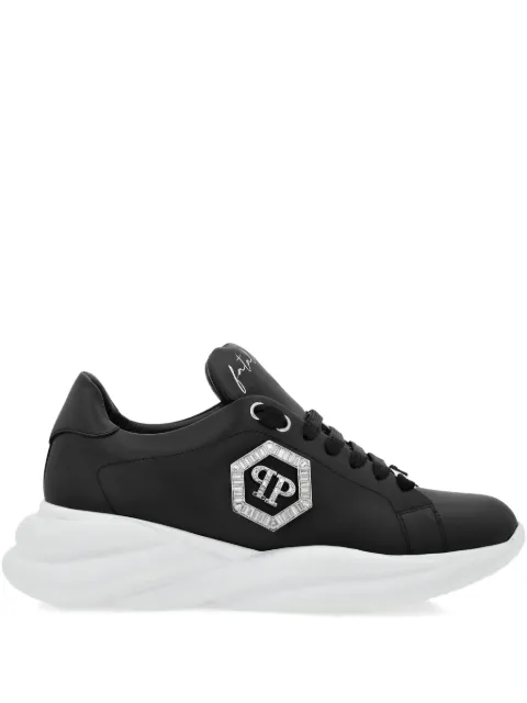 Philipp Plein crystal-embellished leather sneakers