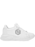 Philipp Plein crystal-embellished platform sneakers - White