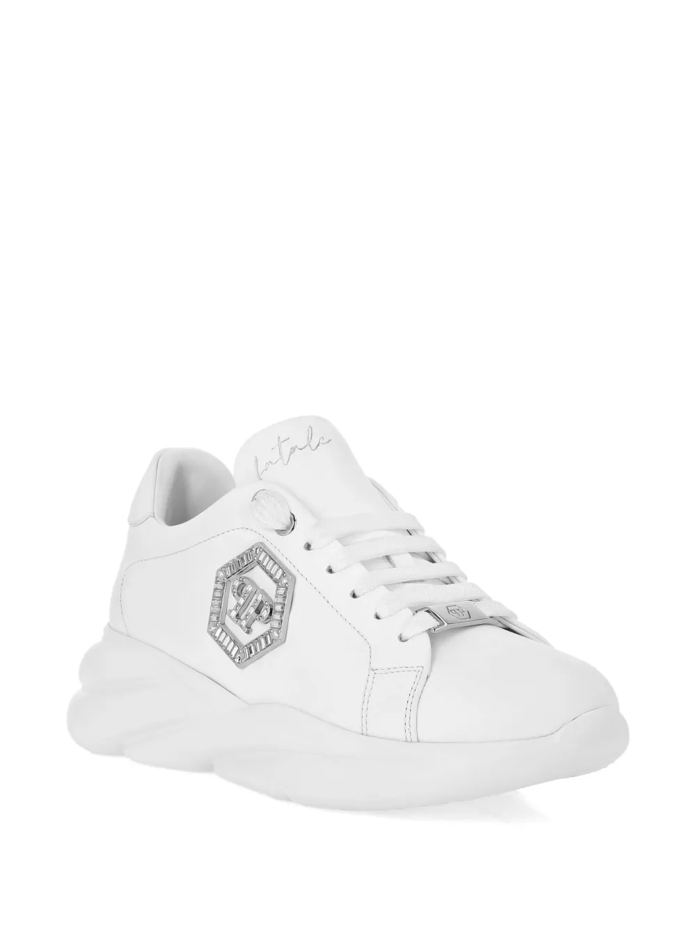Philipp Plein crystal-embellished platform sneakers White