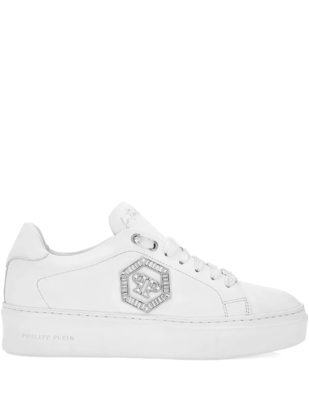 Philipp Plein Crystal-embellished Low-top Sneakers In White