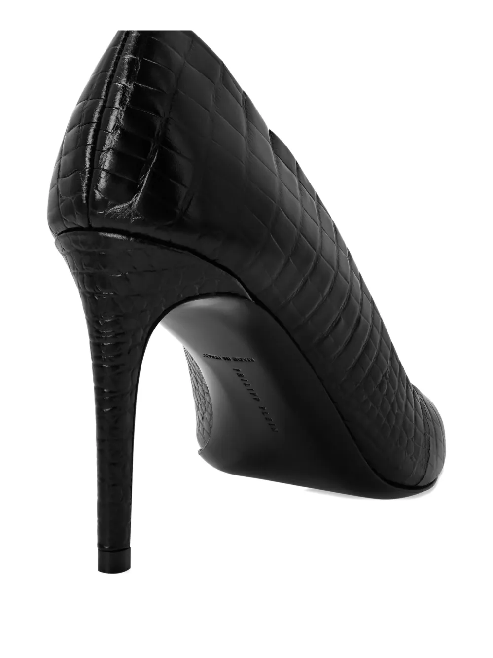 Philipp Plein 90mm crocodile-embossed pumps Black
