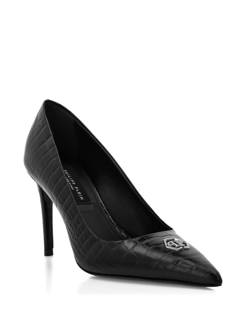Philipp Plein 90mm crocodile-embossed pumps Black