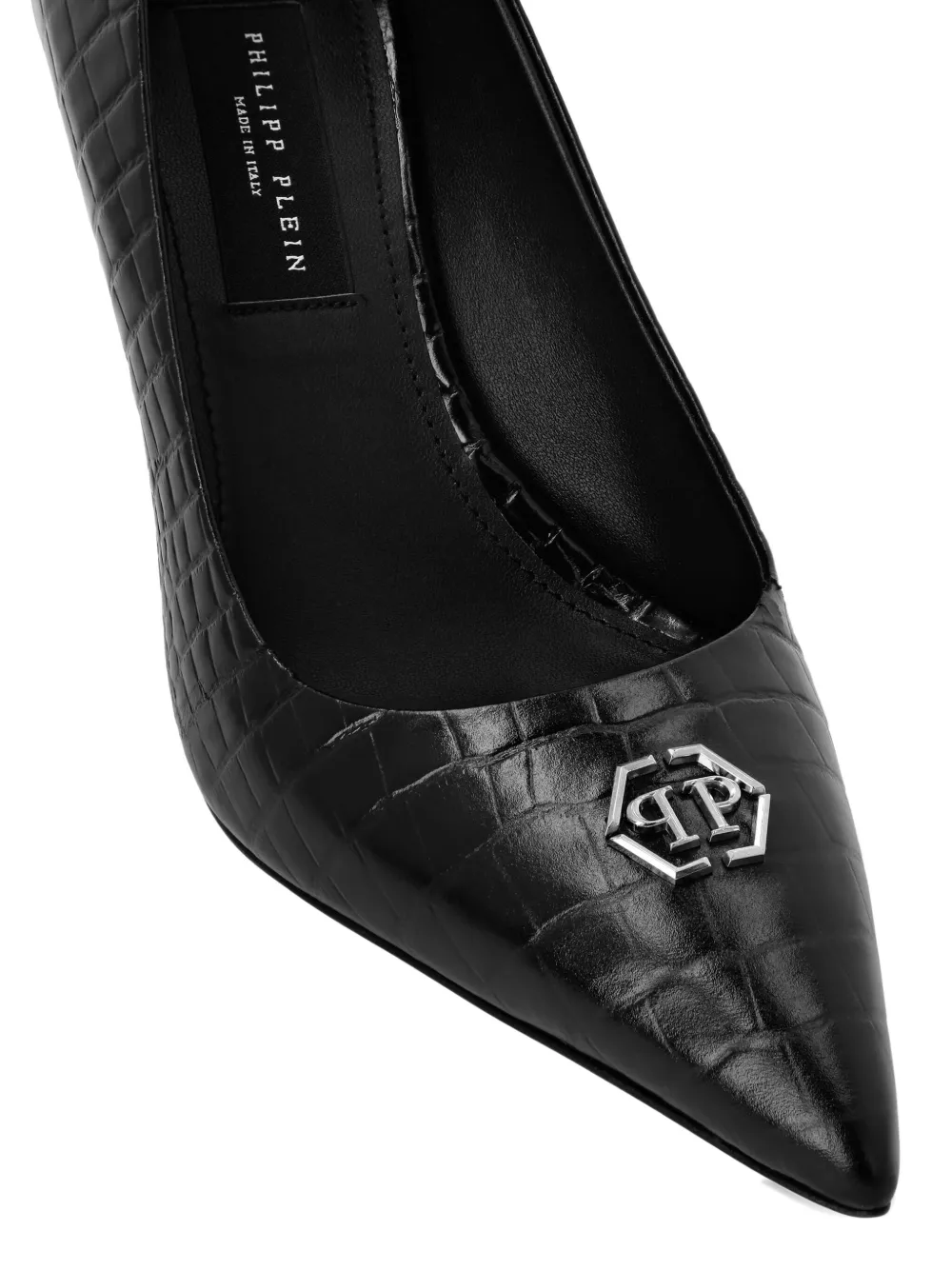 Philipp Plein 90mm crocodile-embossed pumps Black