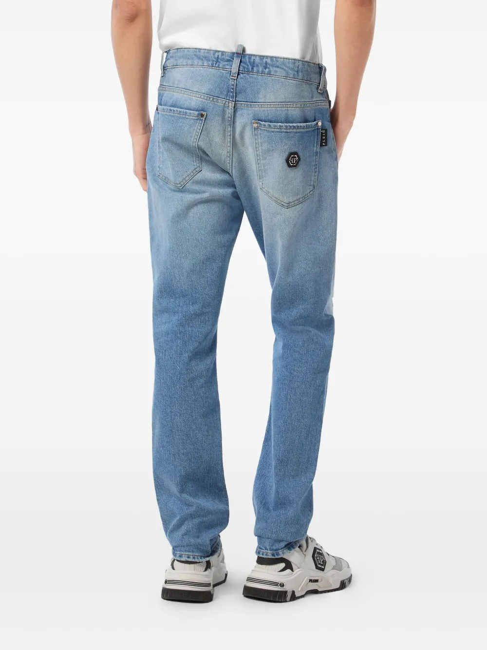 Philipp Plein Jeans met logoplakkaat Blauw