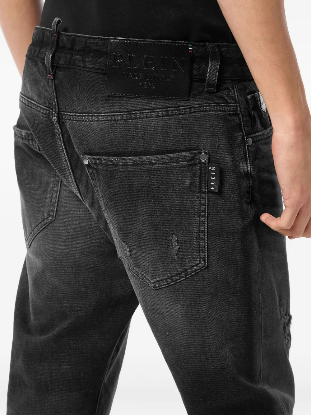 Philipp Plein Gerafelde jeans Zwart