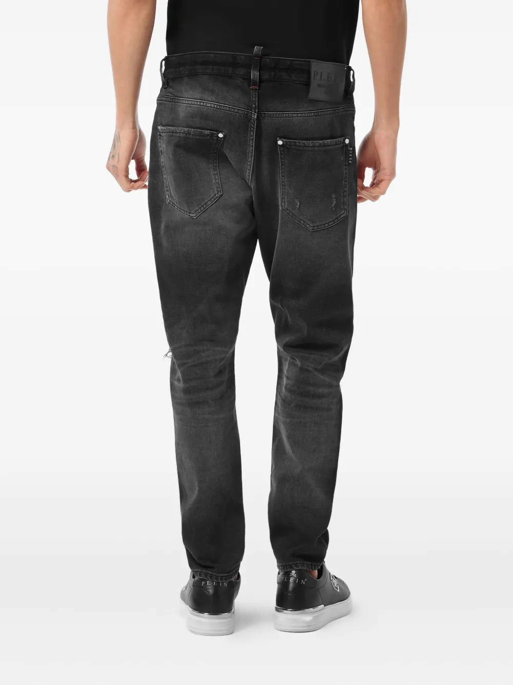 Philipp Plein Gerafelde jeans Zwart
