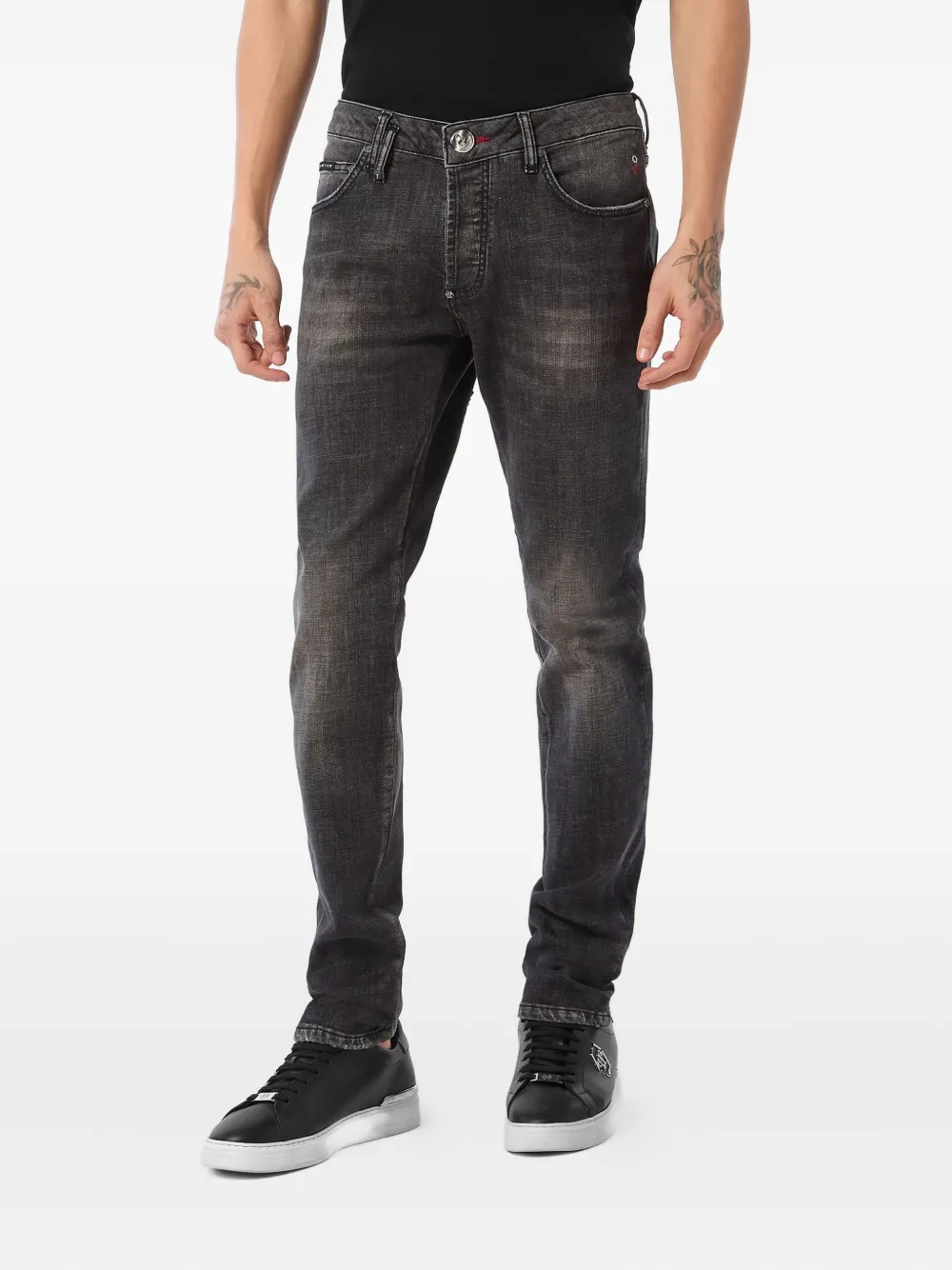 Philipp Plein Flying Money straight-leg jeans Zwart