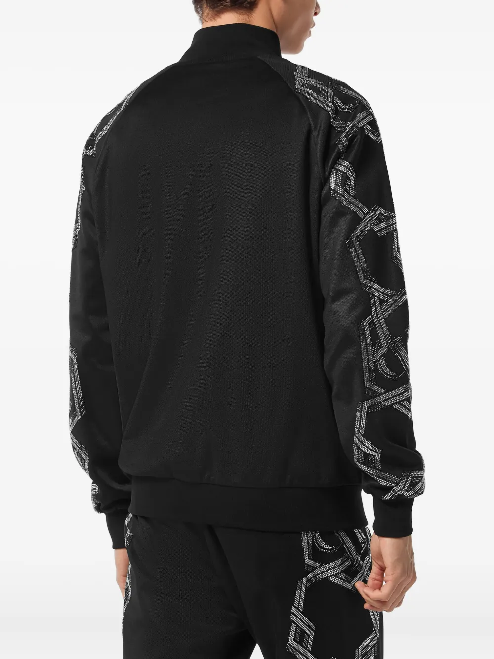Philipp Plein chain-embellished track jacket Zwart