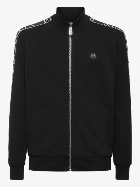 Philipp Plein logo-tape zip-up track jacket