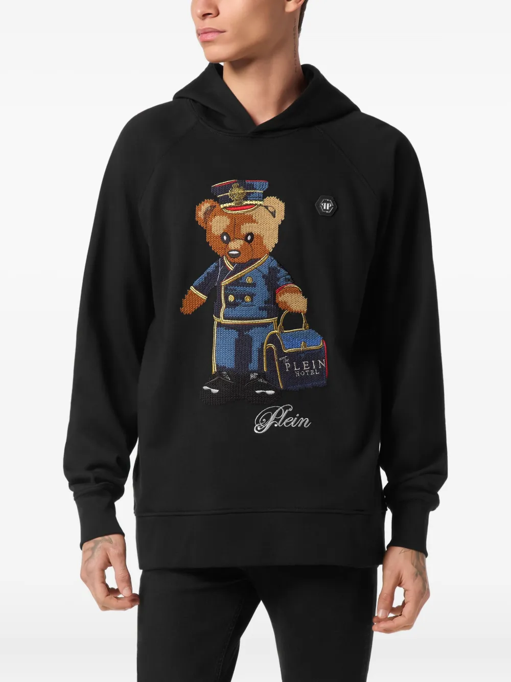 Philipp Plein Teddy Doorman hoodie Zwart