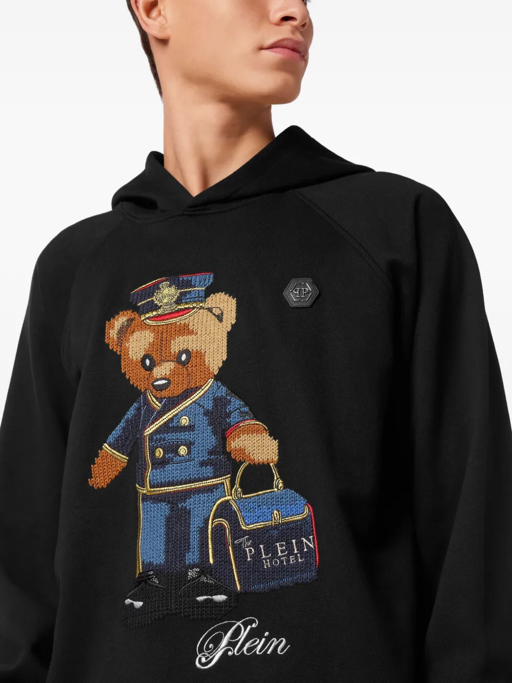 Philipp Plein Teddy Doorman hoodie Zwart