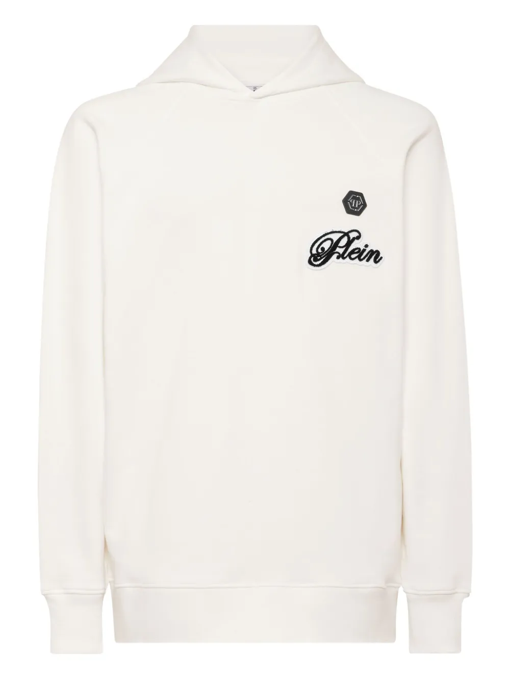 Philipp Plein logo-patch hoodie Beige