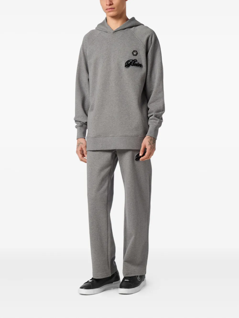 Philipp Plein logo-patch hoodie Grijs