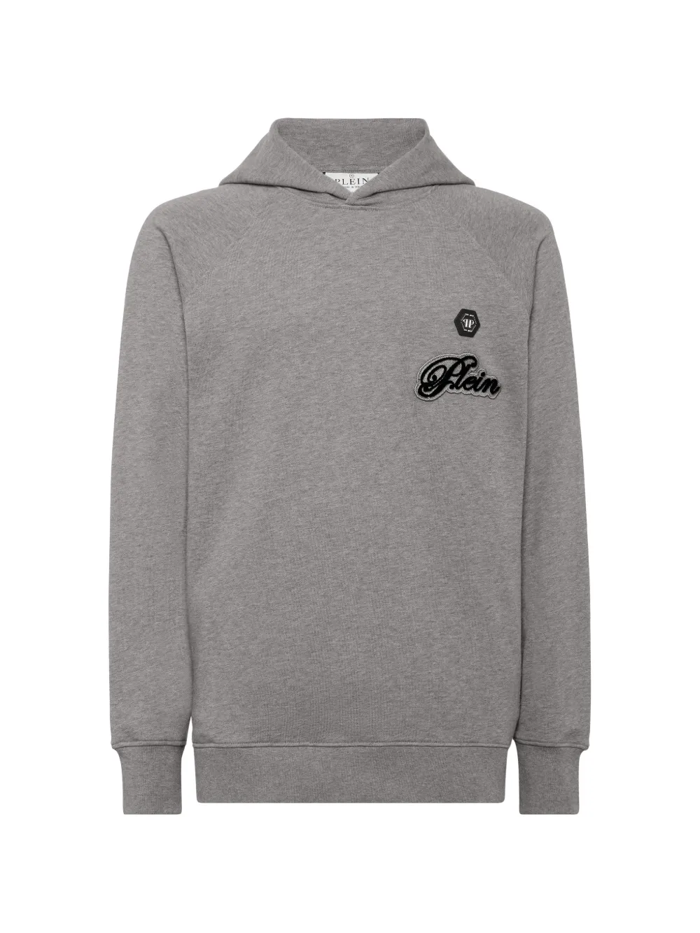 Philipp Plein logo-patch hoodie - Grigio