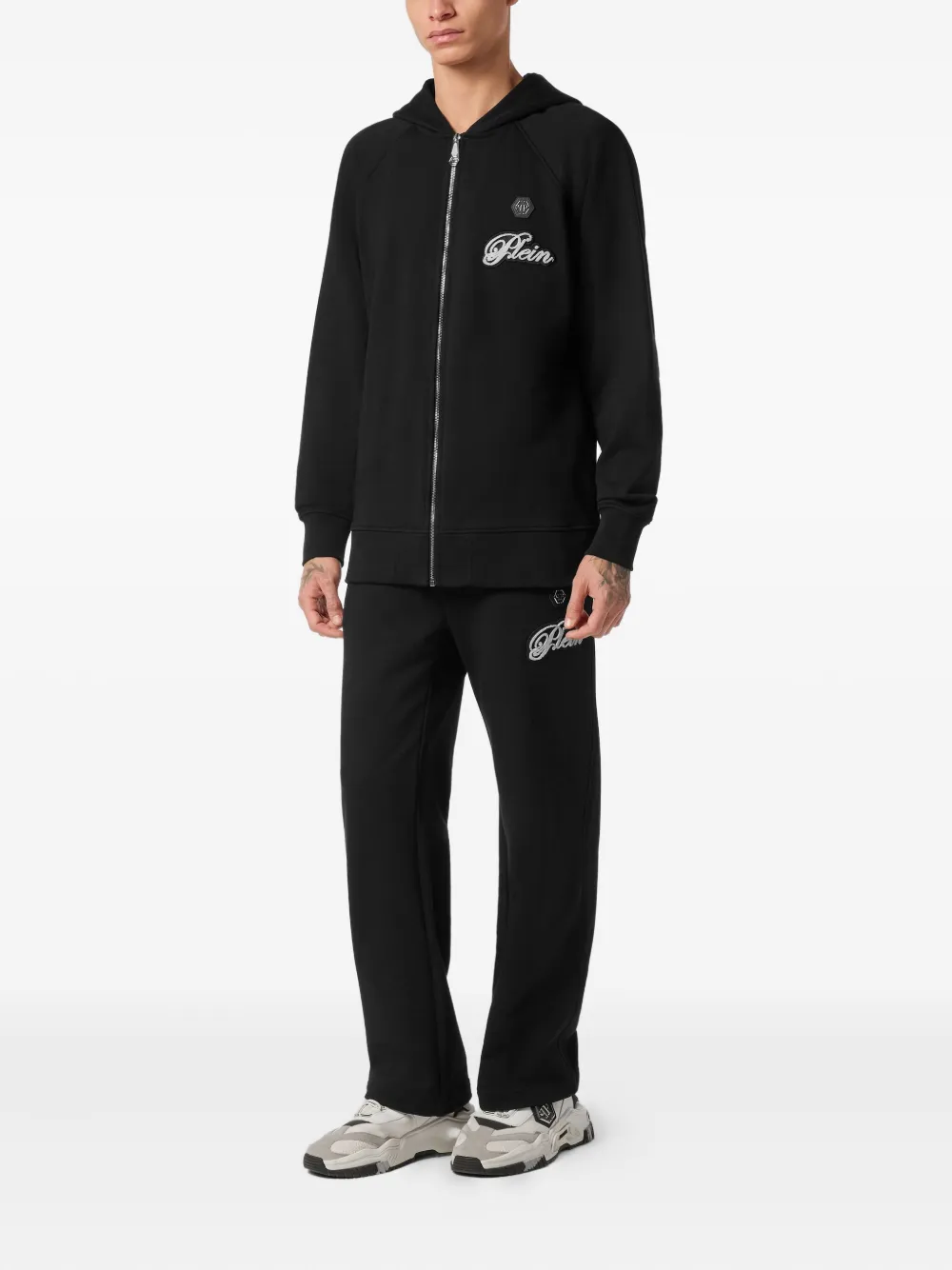 Philipp Plein Hoodie met logopatch Zwart