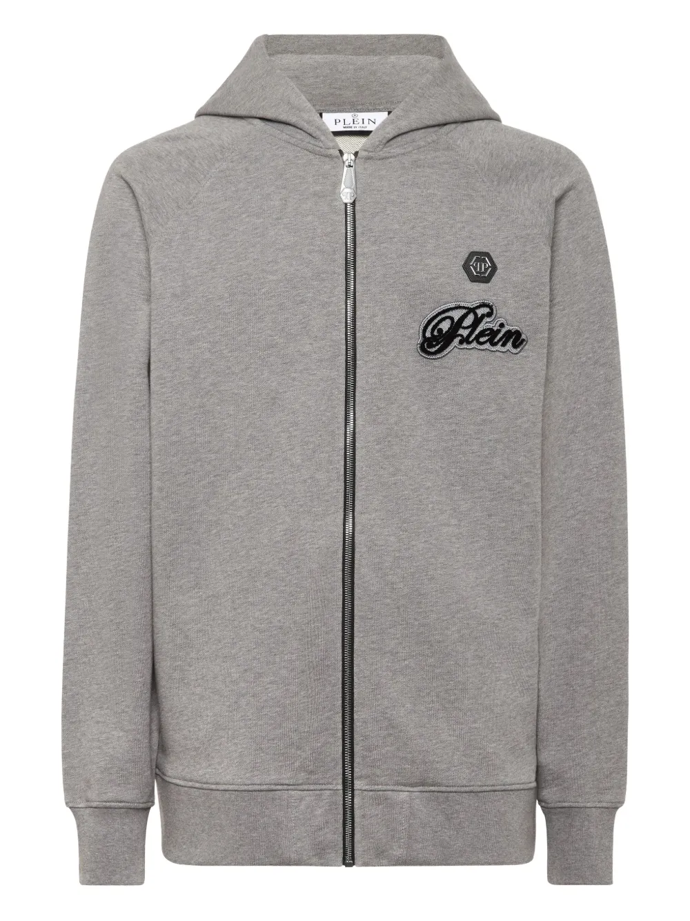 Philipp Plein Hoodie met logopatch Grijs