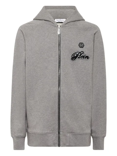 Philipp Plein hoodie zippé à patch logo