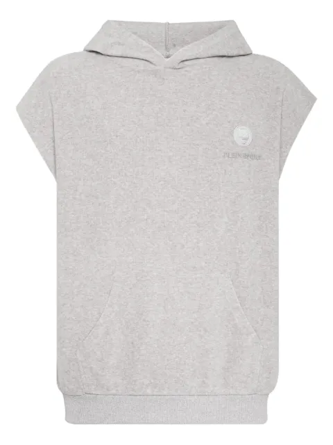 Plein Sport hoodie sin mangas con parche del logo