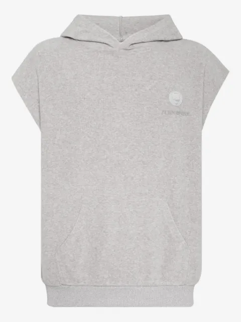 Plein Sport logo-patch sleeveless hoodie