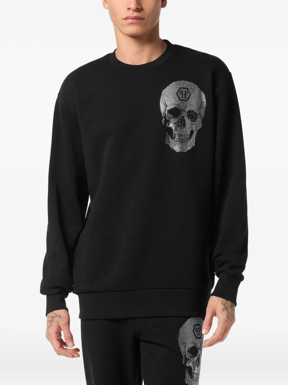 Philipp Plein crystal-embellished sweatshirt Zwart