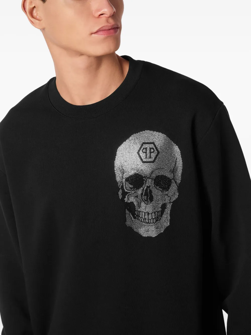 Philipp Plein crystal-embellished sweatshirt Zwart