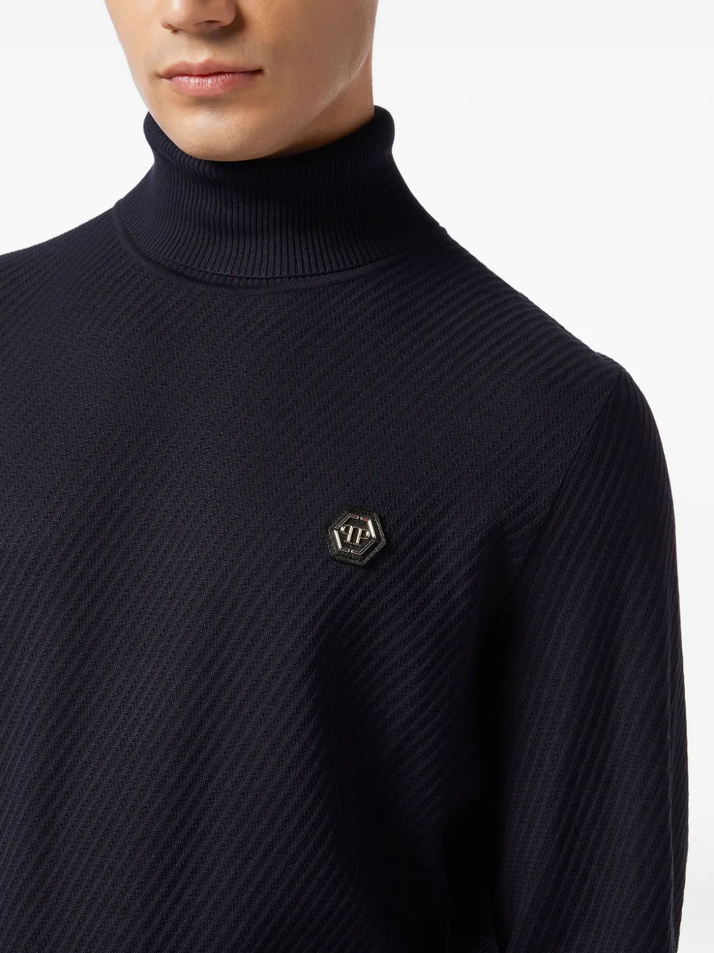 Philipp Plein logo-patch sweater Zwart